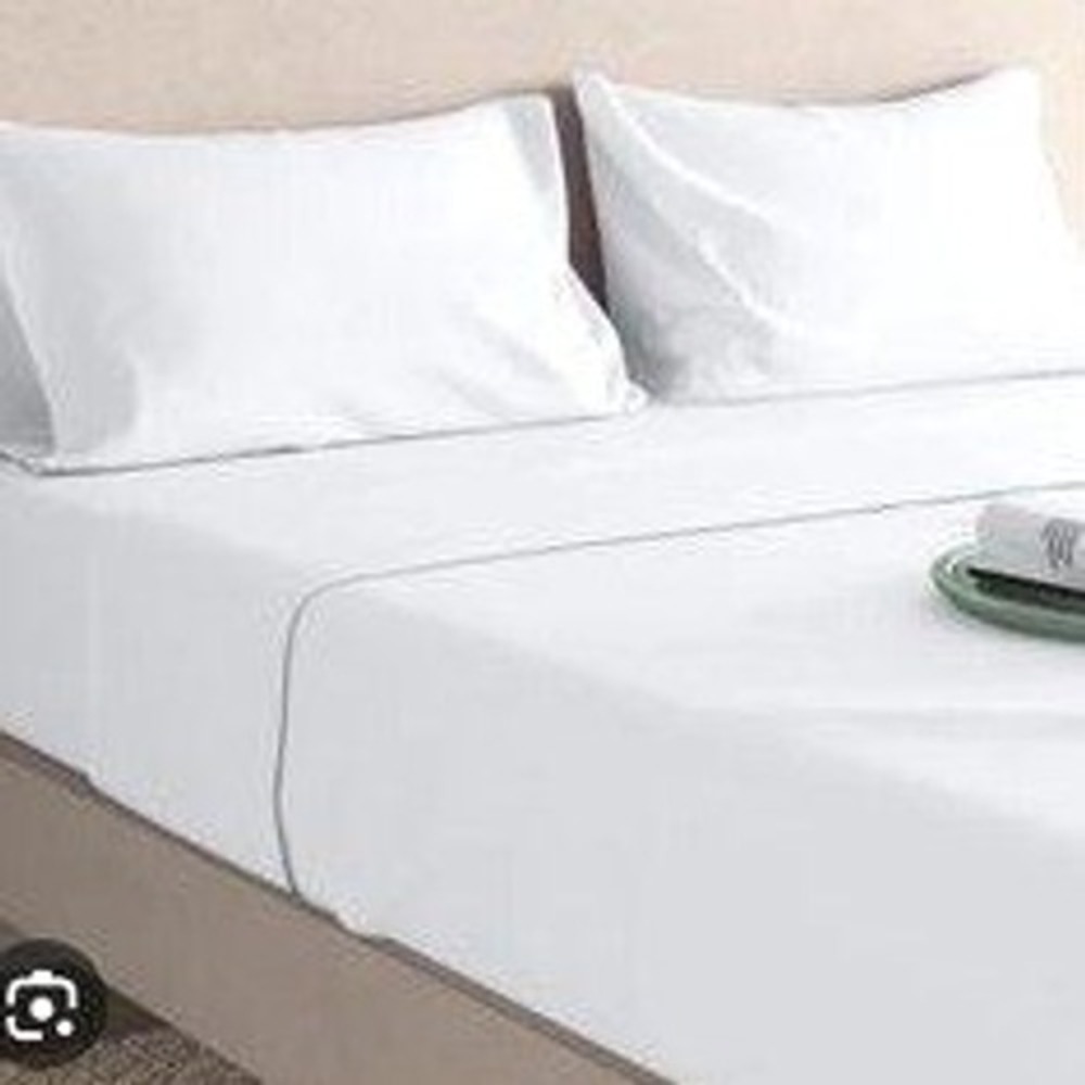 Habitat Luxury Home Collection Organic Cotton Sheet 1 Fitted 1 Flat Set White